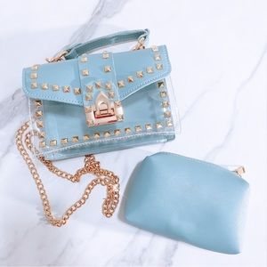 OUR BIGGEST SALE‼️ BLUE Luxury Rivet Decoration Jelly Candy Handbags Crossbody